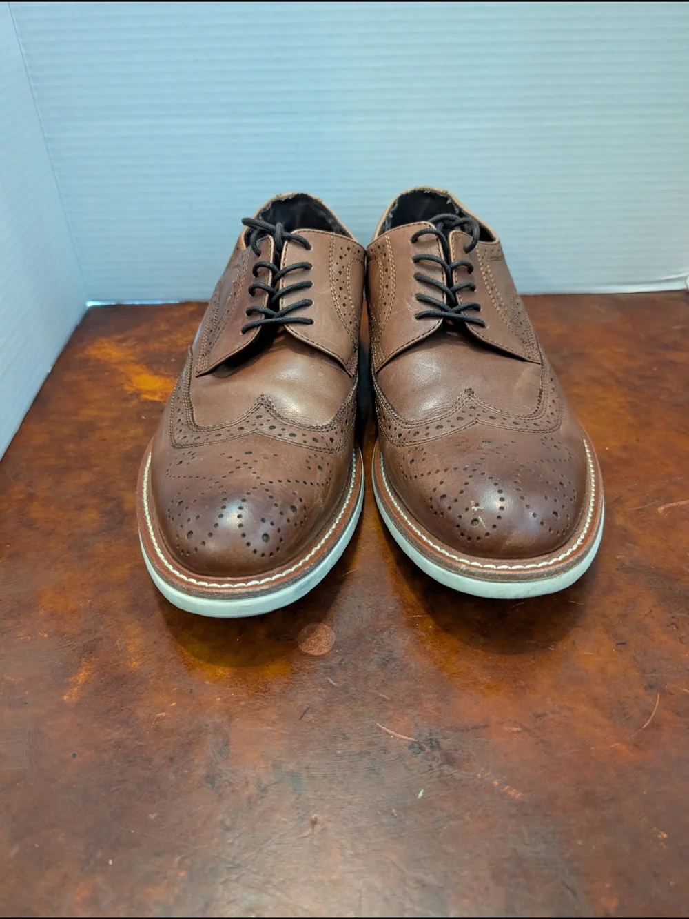 Kenneth Cole Reaction Mens Brown Brogue Derby Oxfords